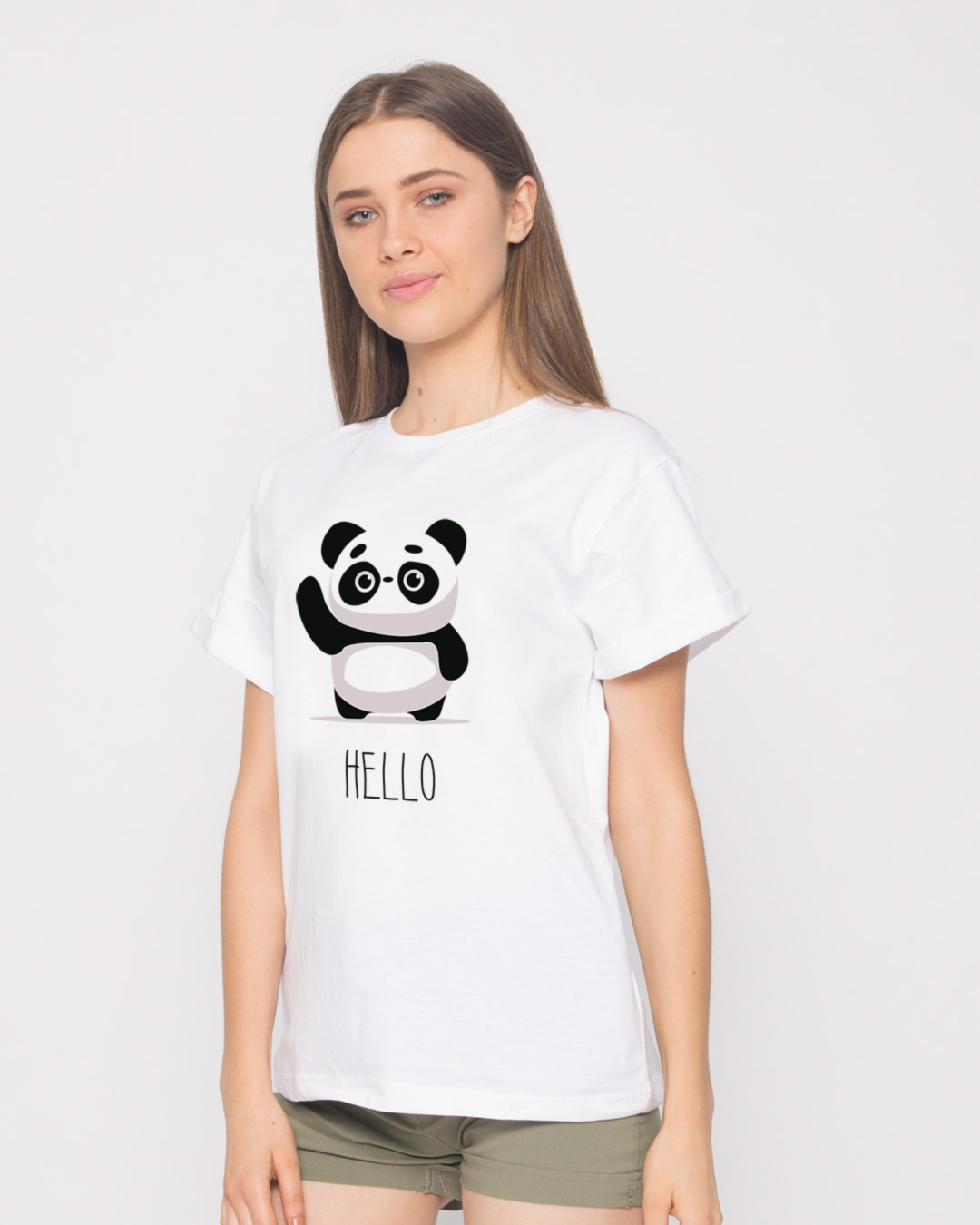 Shop Hello Panda Boyfriend T-Shirt-Back