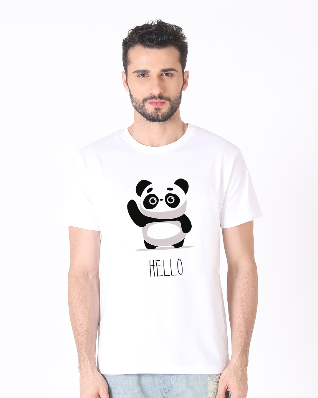 Shop Hello Panda Half Sleeve T-Shirt-Back