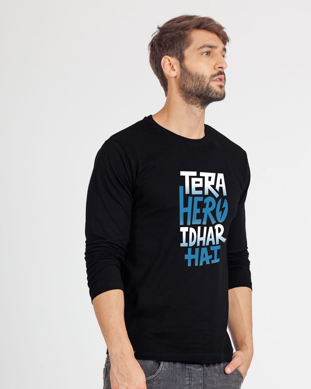 Shop Hero Idhar Hai Full Sleeve T-Shirt-Back