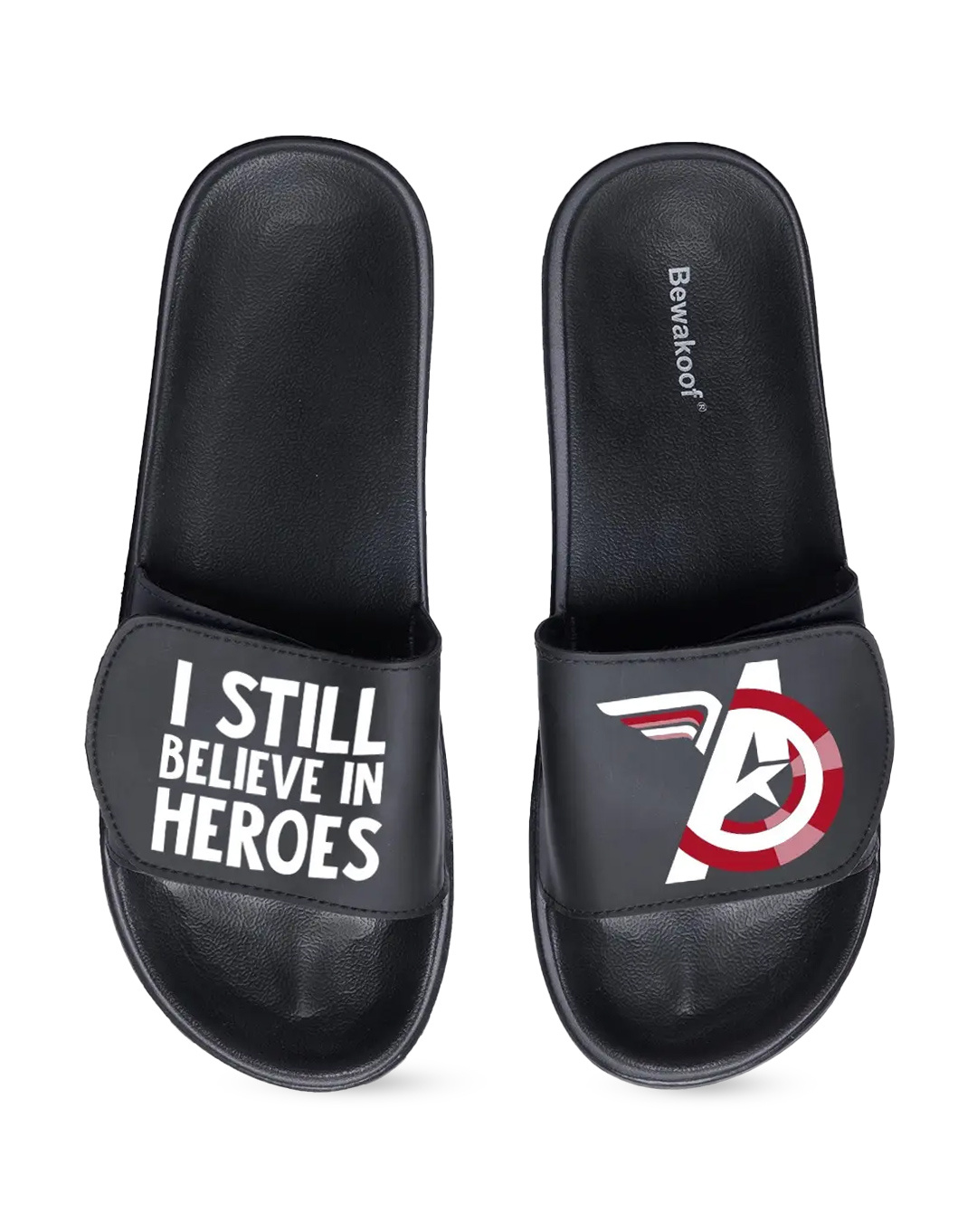 Shop Heroes Printed Adjustable Strap Men's Sliders-Back