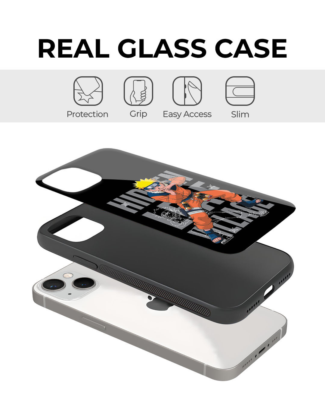 Shop Hidden Leaf Village Premium Glass Cover for Realme C53-Back