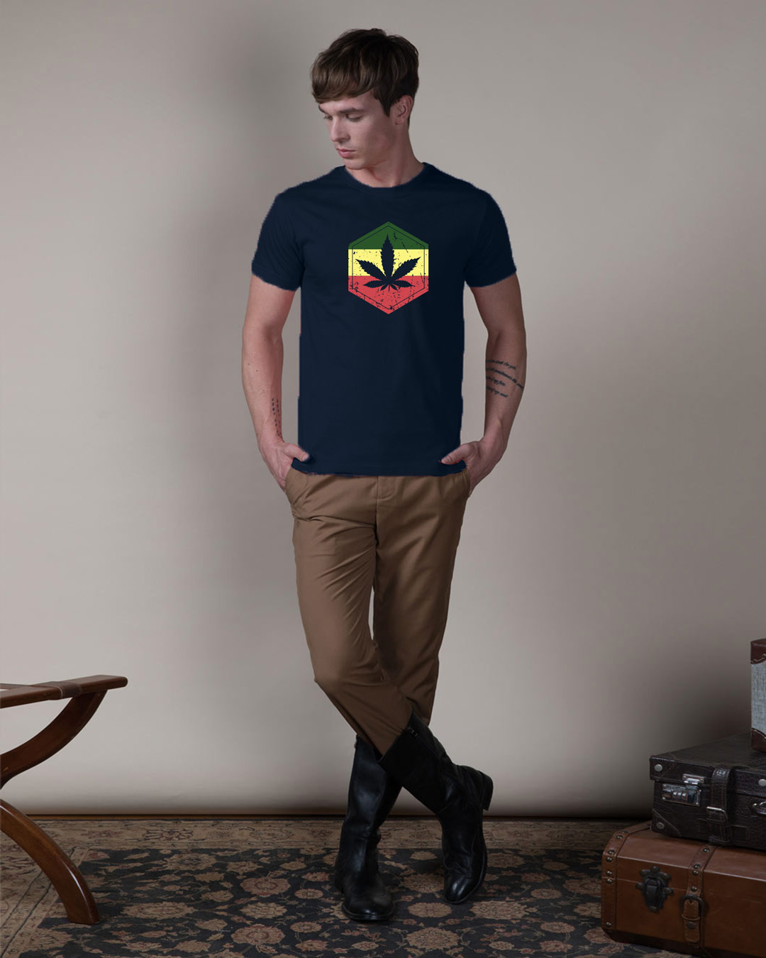

High Colors Half Sleeve T-Shirt Navy Blue Men' Printed T-Shirts Bewakoof.com