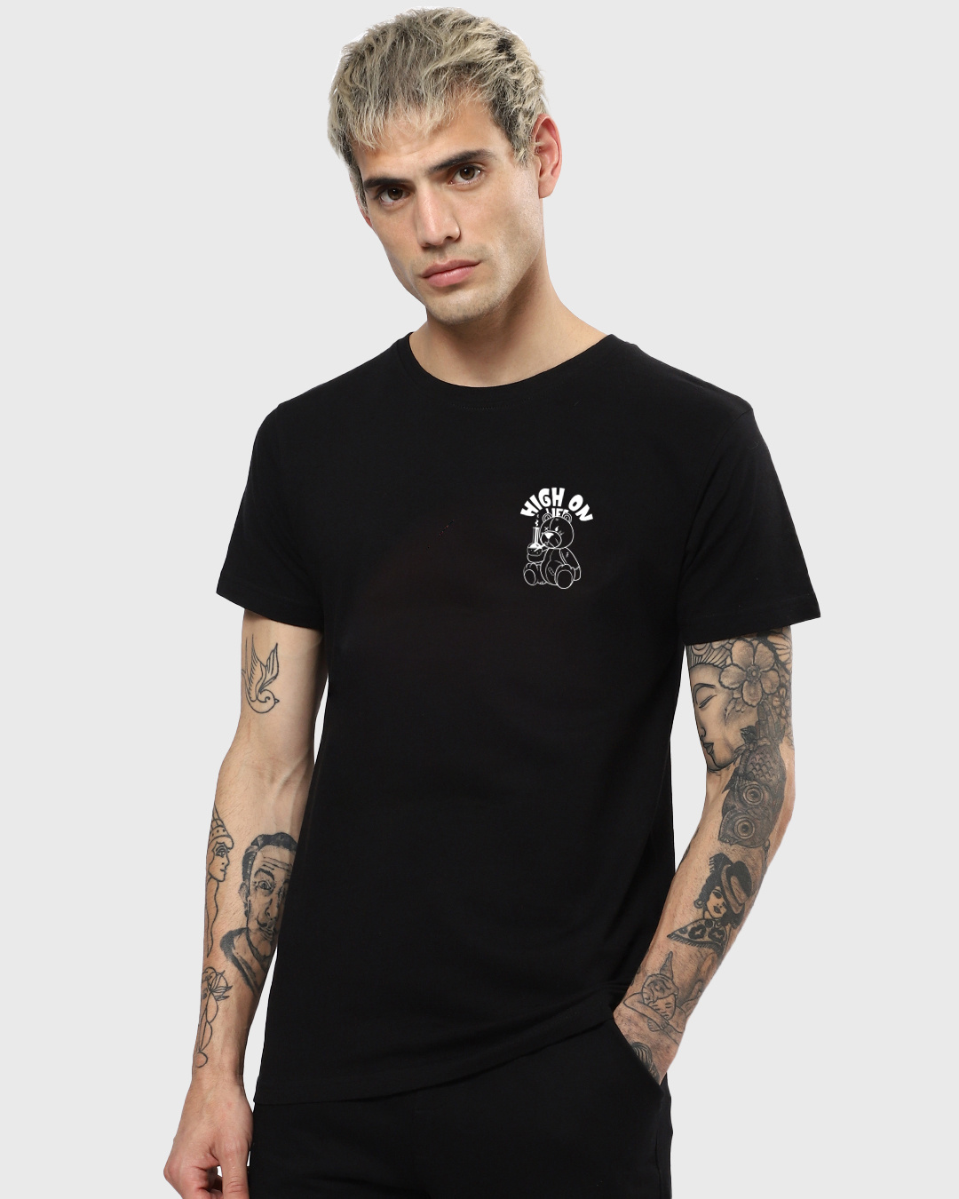 Shop Men's Black High On Life Graphic Printed T-shirt-Back