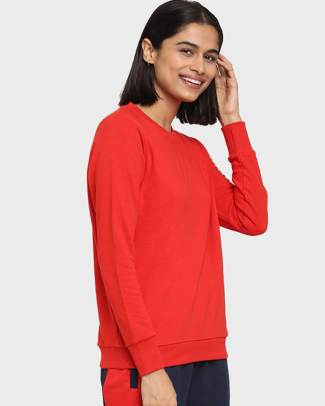 Shop Women's Red Relaxed Fit Sweatshirt-Back