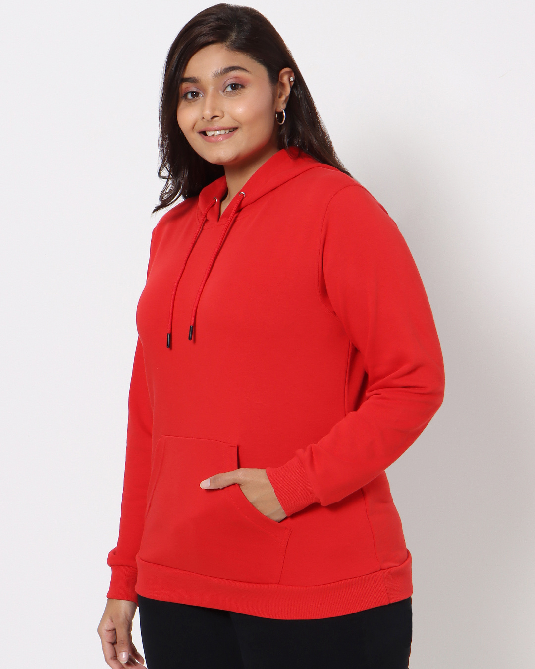 Shop Women's Red Plus Size Hoodie-Back