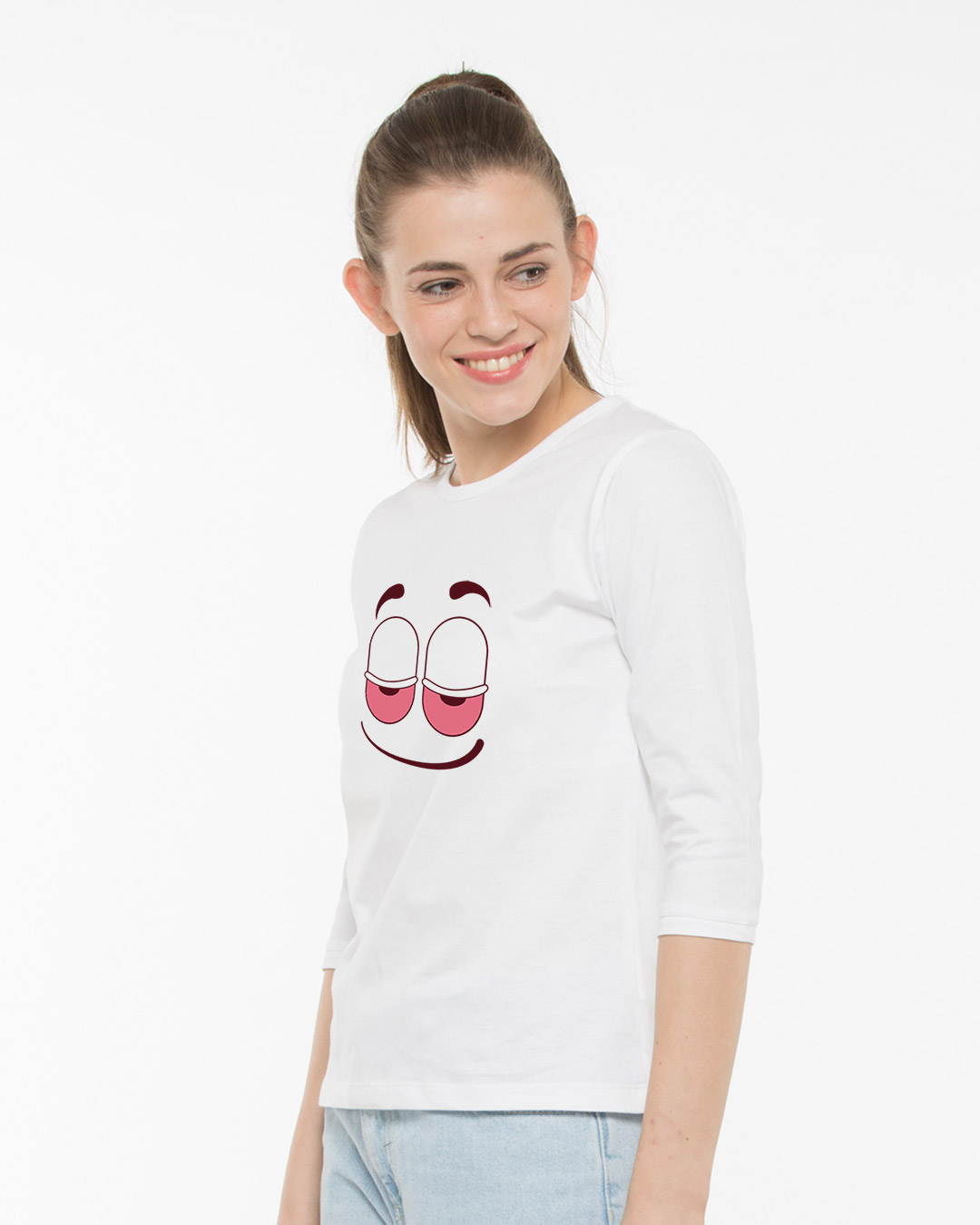 Shop High Smile Round Neck 3/4th Sleeve T-Shirt-Back