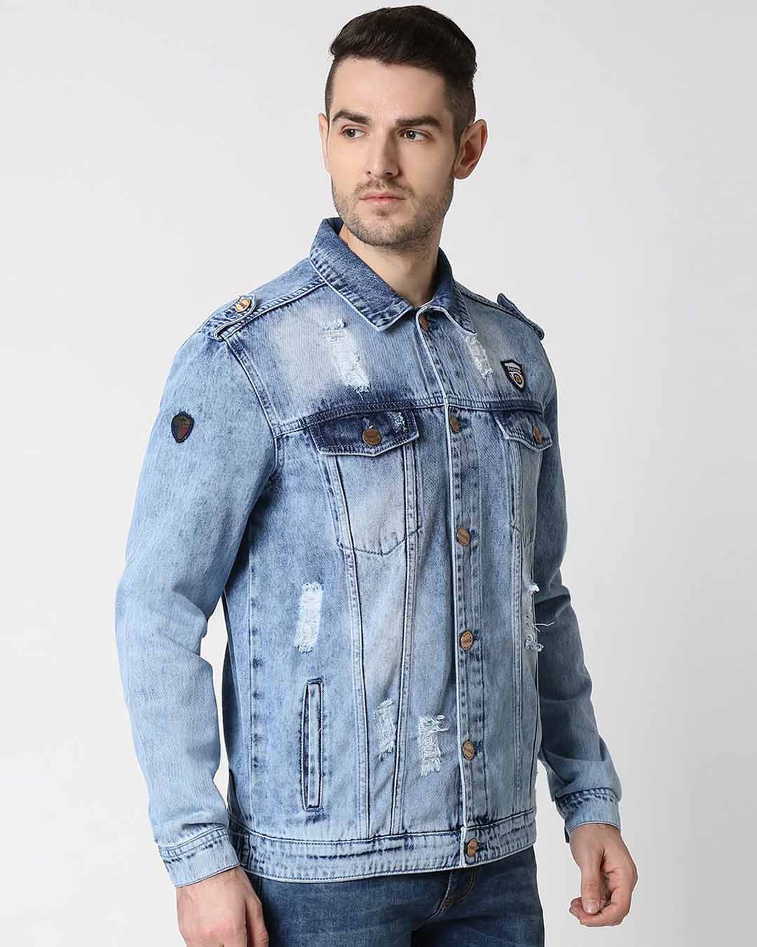 Broken Denim Jacket | Denim coat jacket, Denim jeans ripped, Mens fashion  edgy