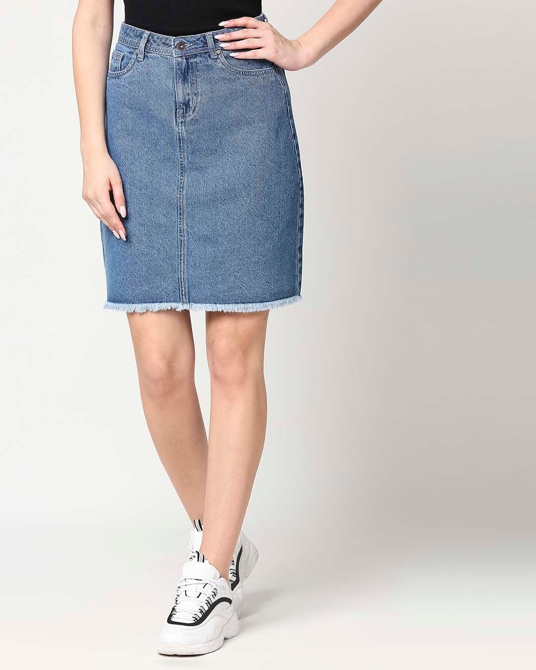 Amazon.com: Viatabuna Denim Skirts for Women Midi Length Fishtail Ruffle  Raw Hem Long Jean Skirt for Teen Girls : Clothing, Shoes & Jewelry