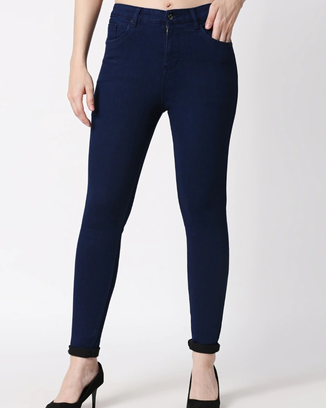 Shop Women's Blue Skinny Fit High Rise Jeans-Back