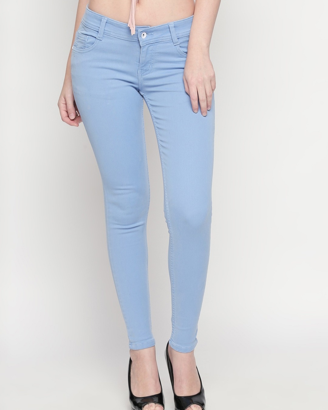 Shop Women's Blue Skinny Fit Low Rise Jeans-Back