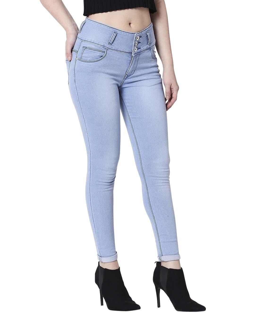 Shop Women's Blue Slim Fit Jeans-Back