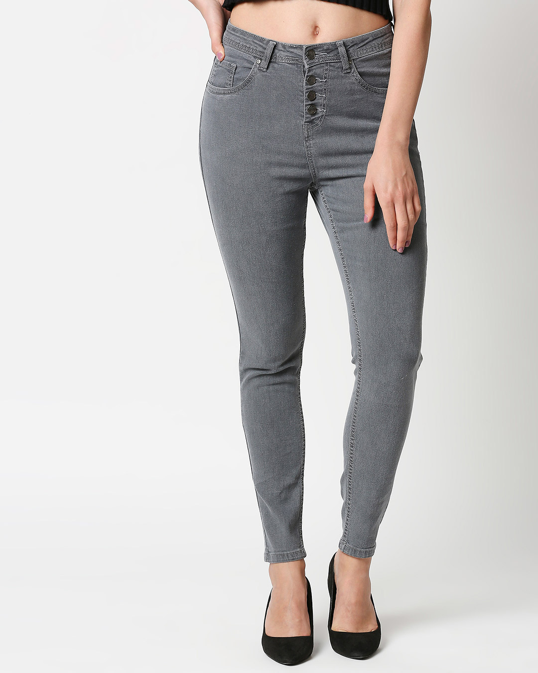 Buy High Star Womens Grey Washed Slim 