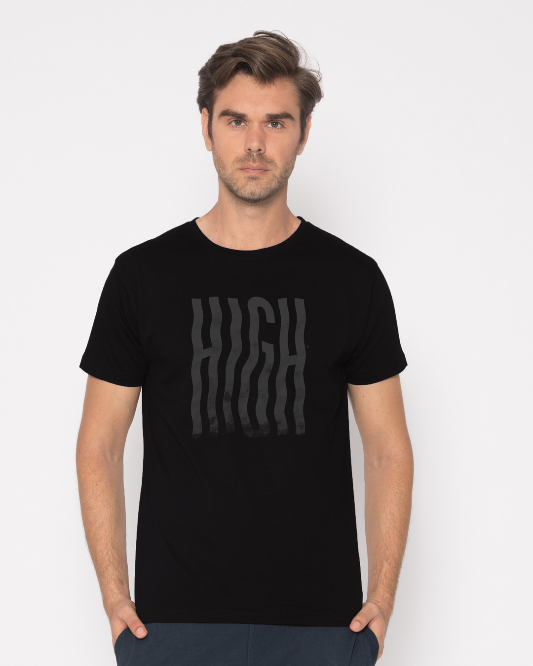 Shop High Typography Half Sleeve T-Shirt-Back