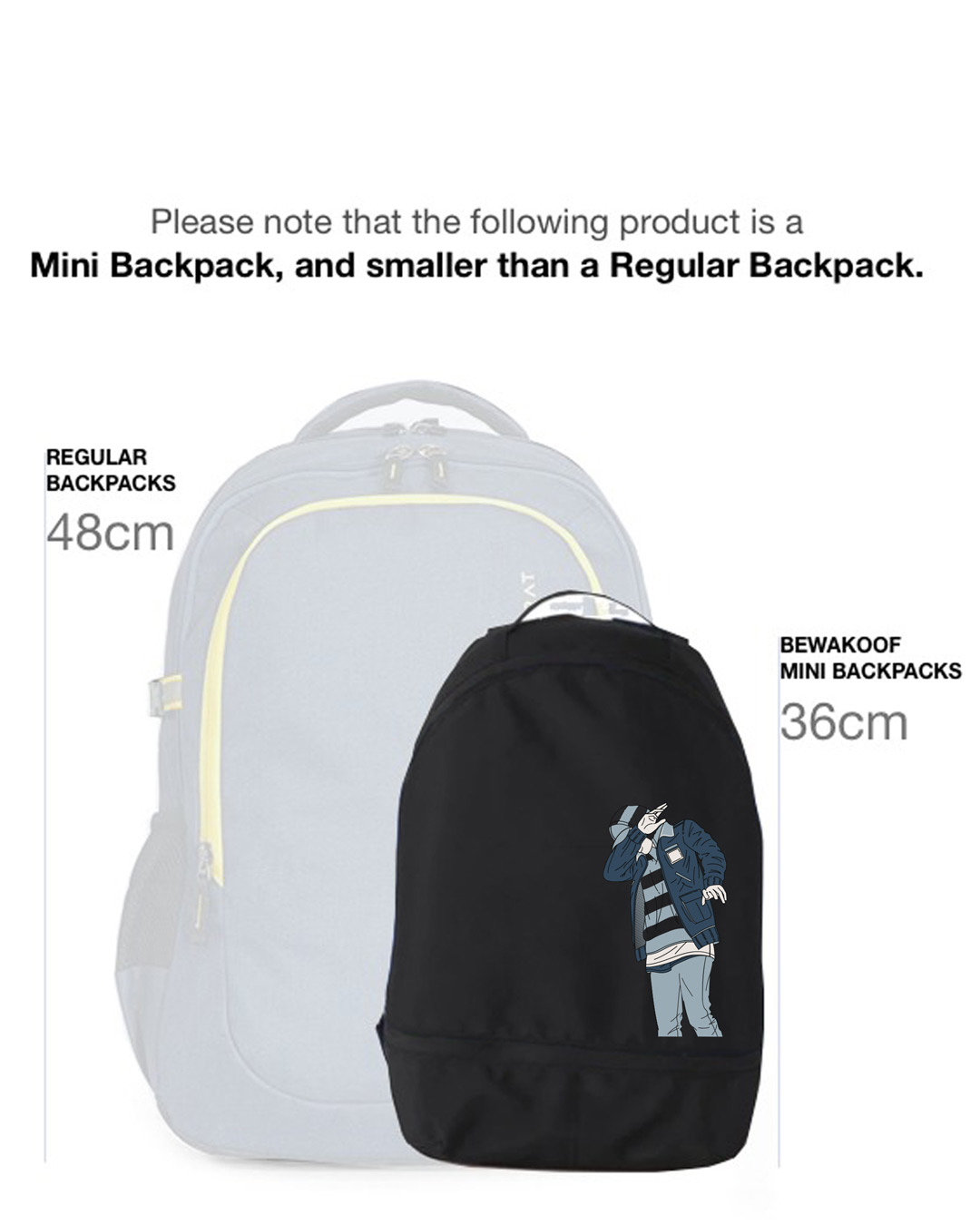Shop Hip Hop Boy Bag Small Backpack-Back