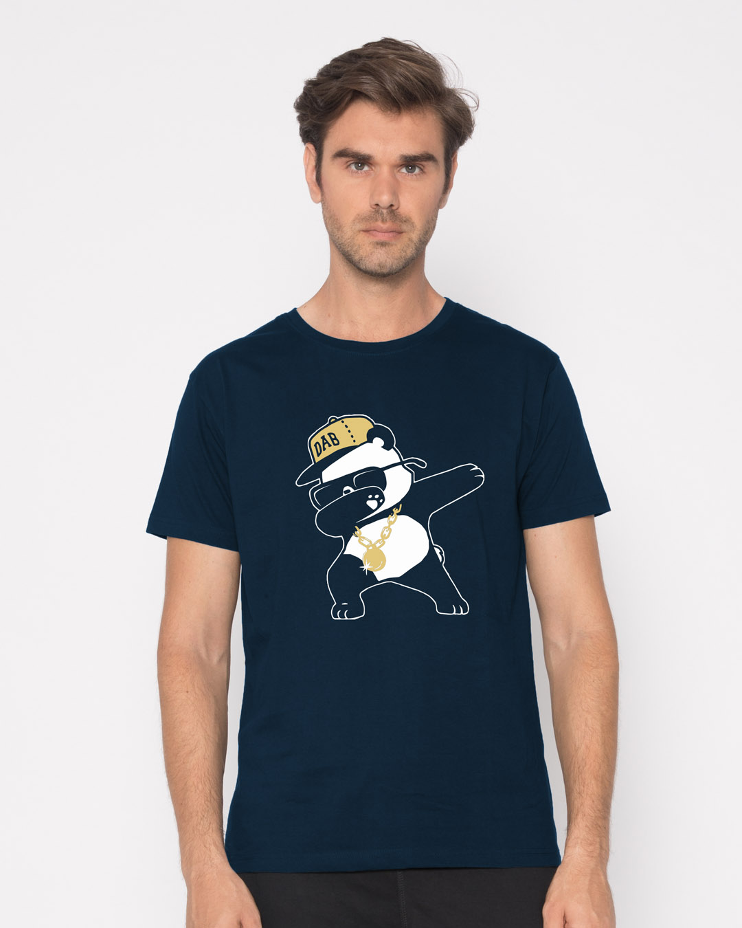 Shop Hip-hop Panda Half Sleeve T-Shirt-Back