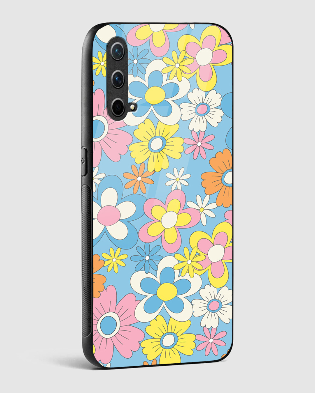 Shop Hippie Flowers Premium Glass Case for OnePlus Nord CE 5G-Back