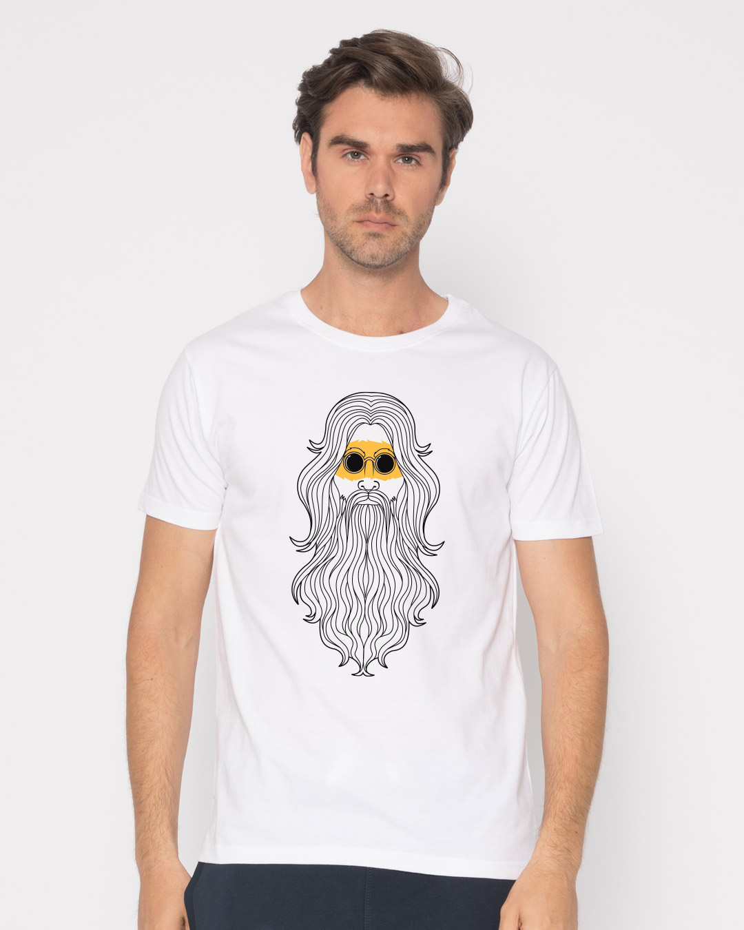 Shop Hipster Sadhu Half Sleeve T-Shirt-Back