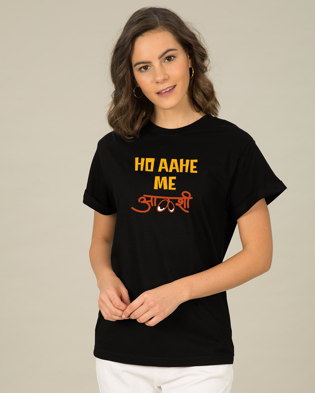 Shop Ho Ahe Me Aalshi Boyfriend T-Shirt-Back