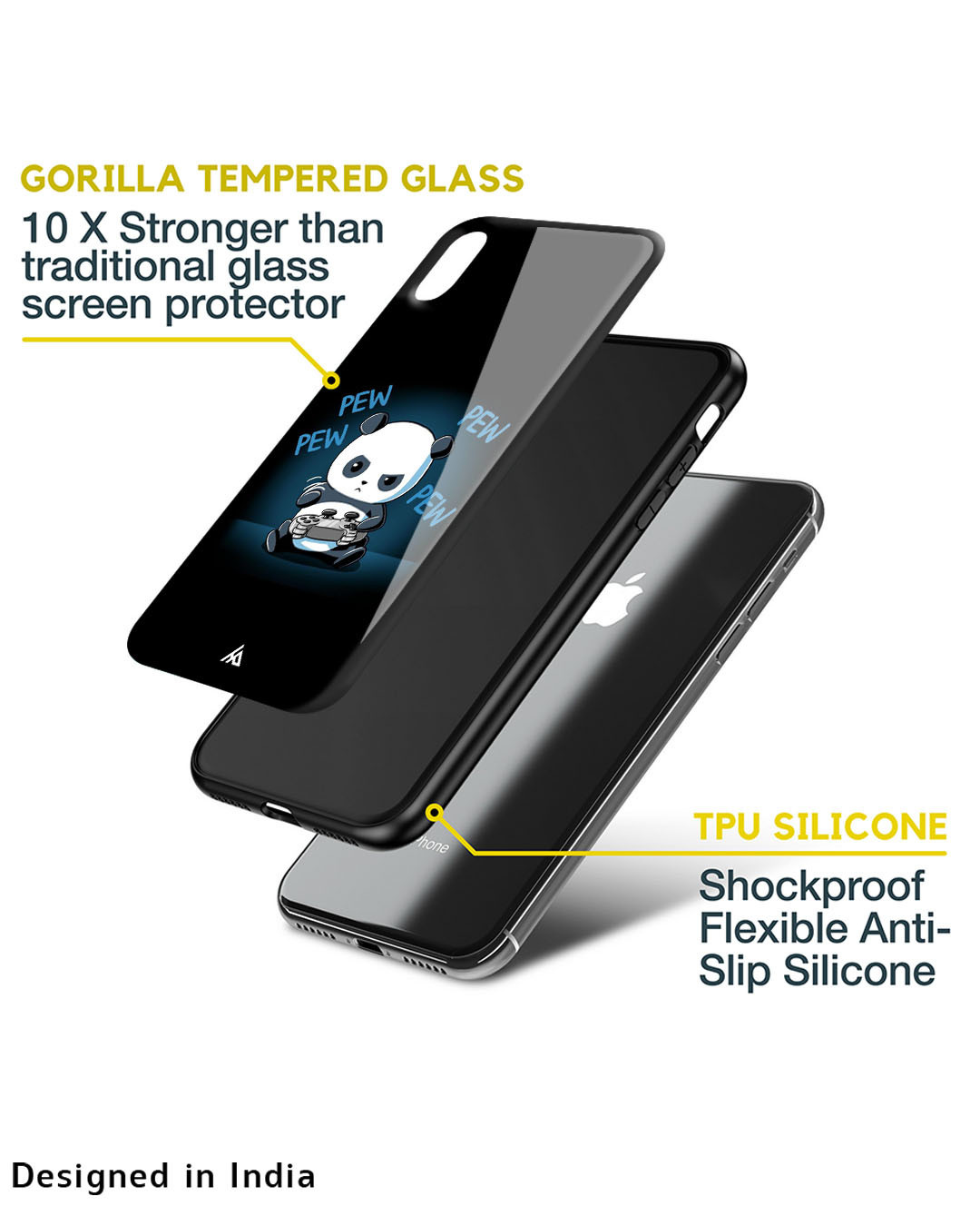 Shop Pew Pew Glass Case For Iphone 13 Pro Max-Back