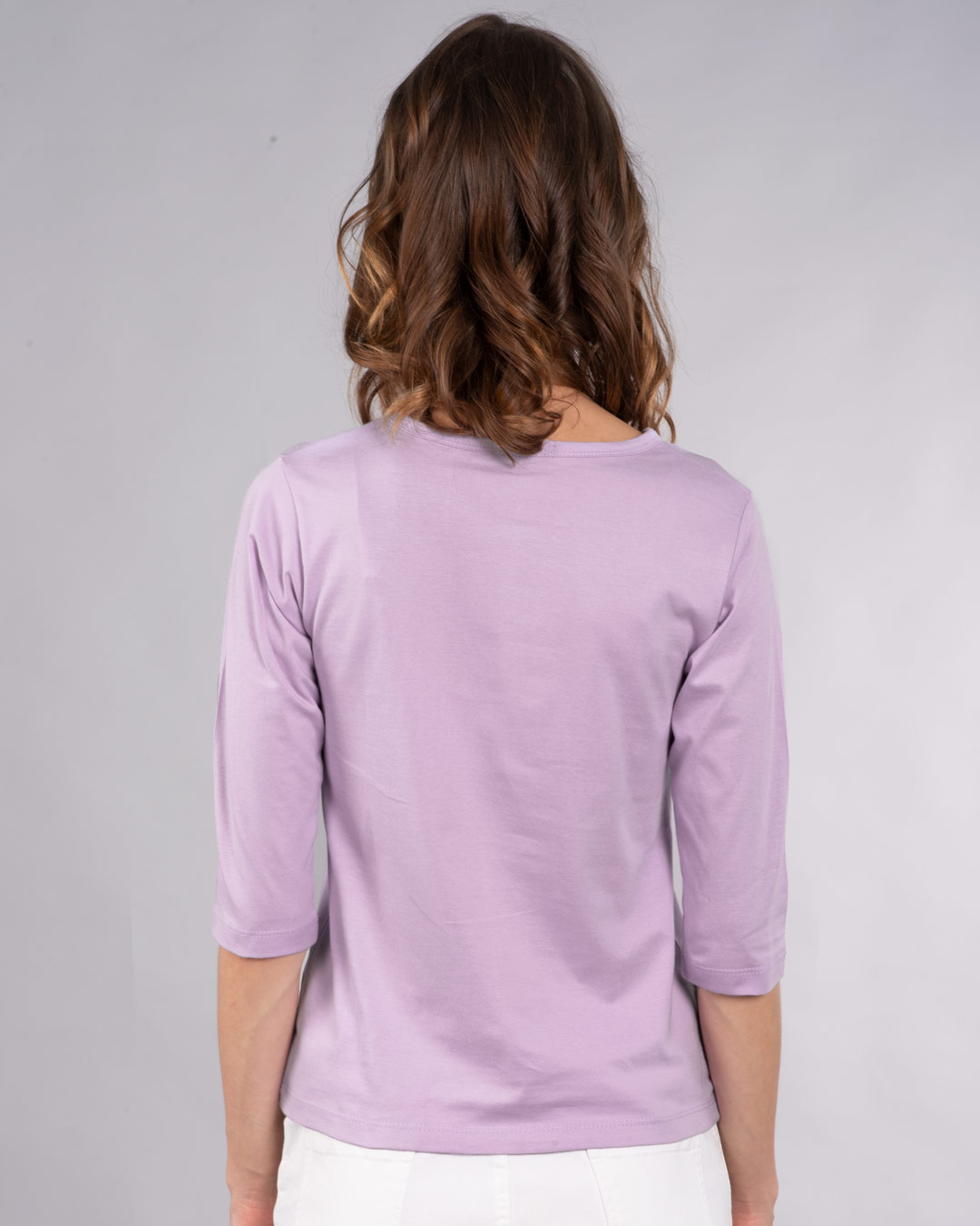 Shop Hogwarts Lilac Round Neck 3/4th Sleeve T-Shirt (HPL)-Back