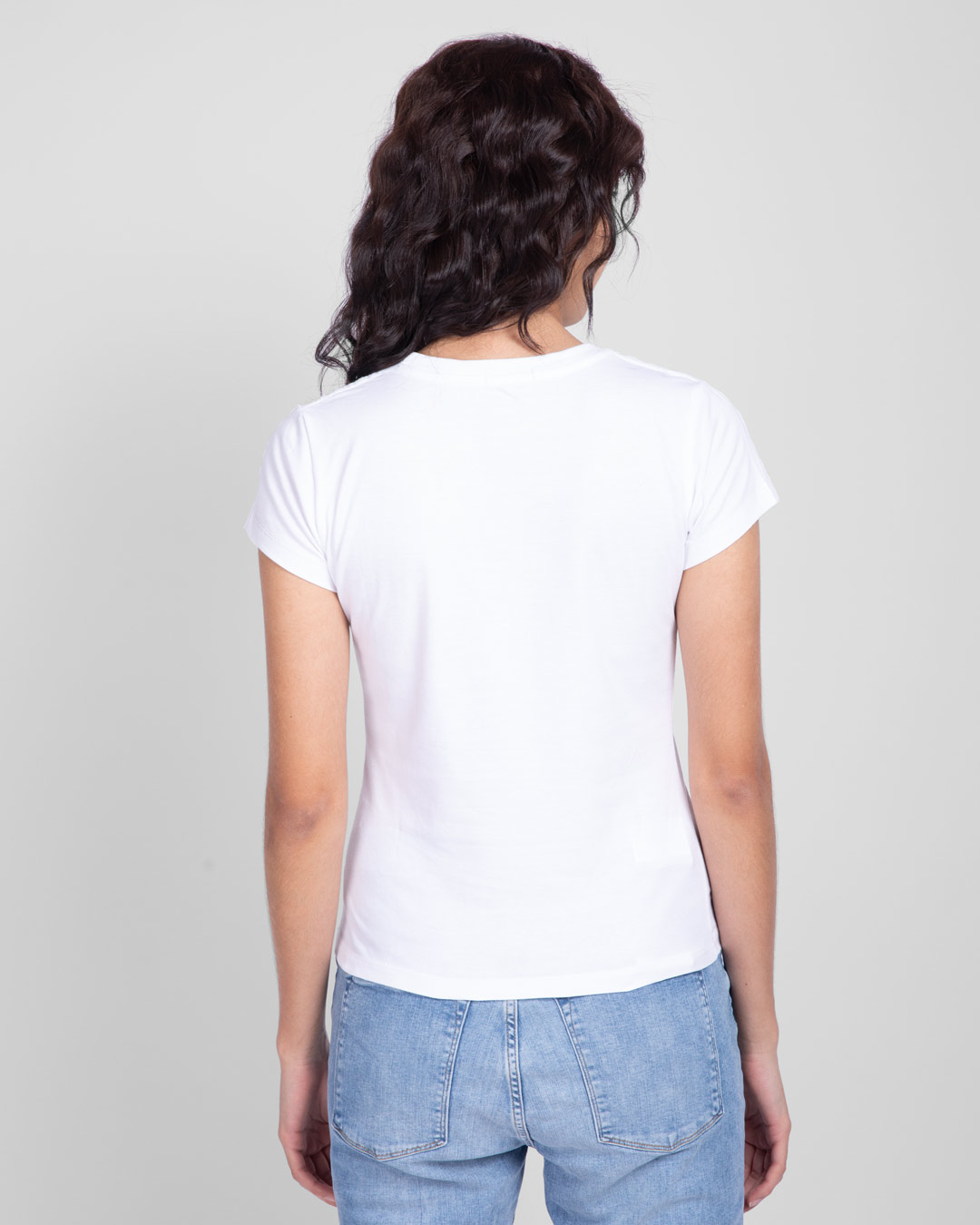 Shop Hope Feather Half Sleeve T-Shirt White-Back