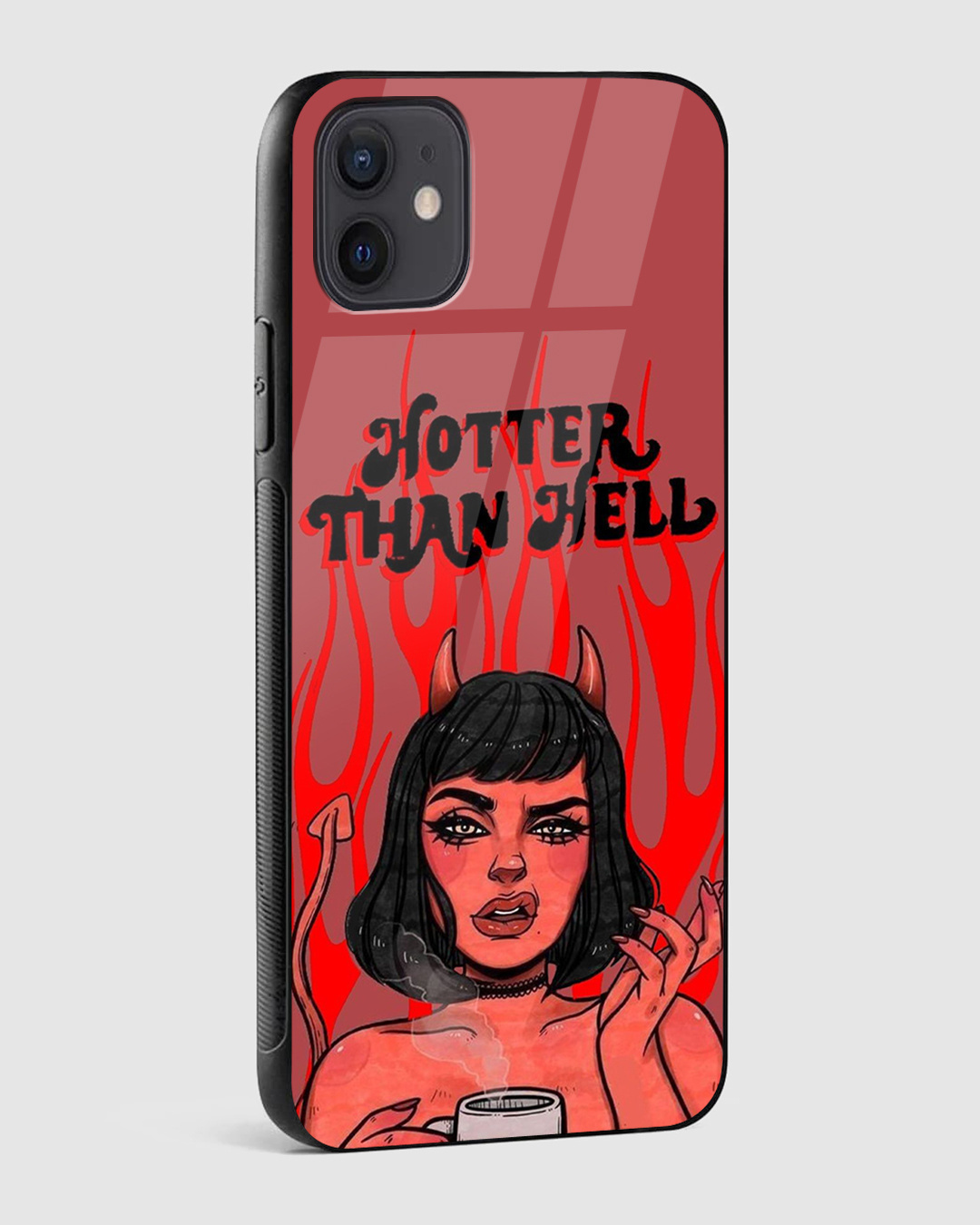 Shop Hotter Than Hell Premium Glass Case for Apple iPhone 12-Back