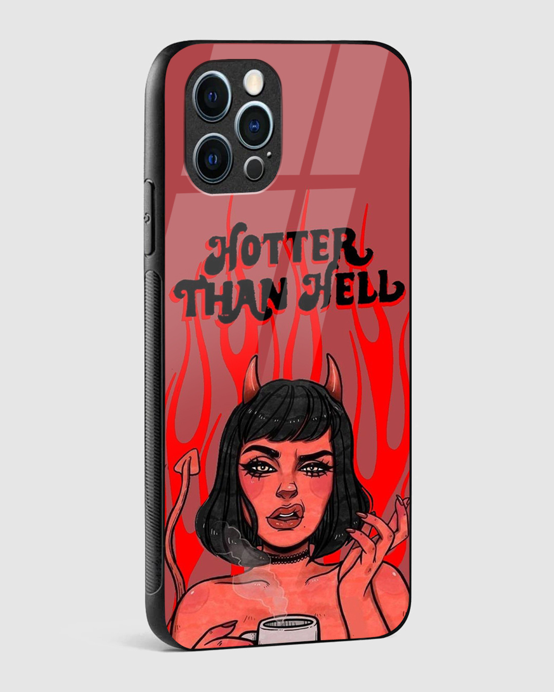 Shop Hotter Than Hell Premium Glass Case for Apple iPhone 12 Pro Max-Back