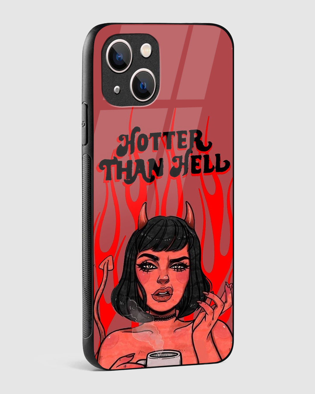 Shop Hotter Than Hell Premium Glass Case for Apple iPhone 13-Back