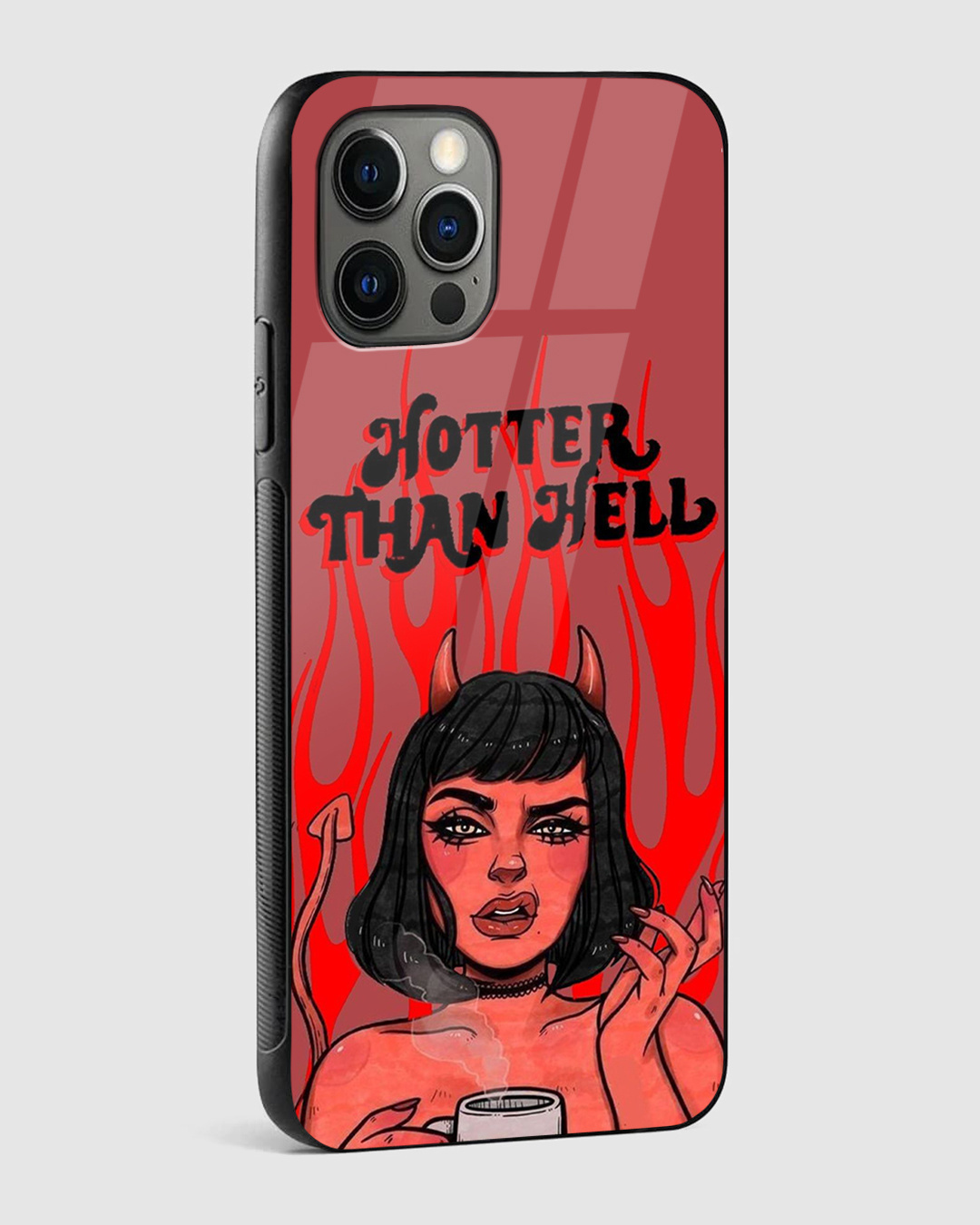 Shop Hotter Than Hell Premium Glass Case for Apple iPhone 14 Pro-Back