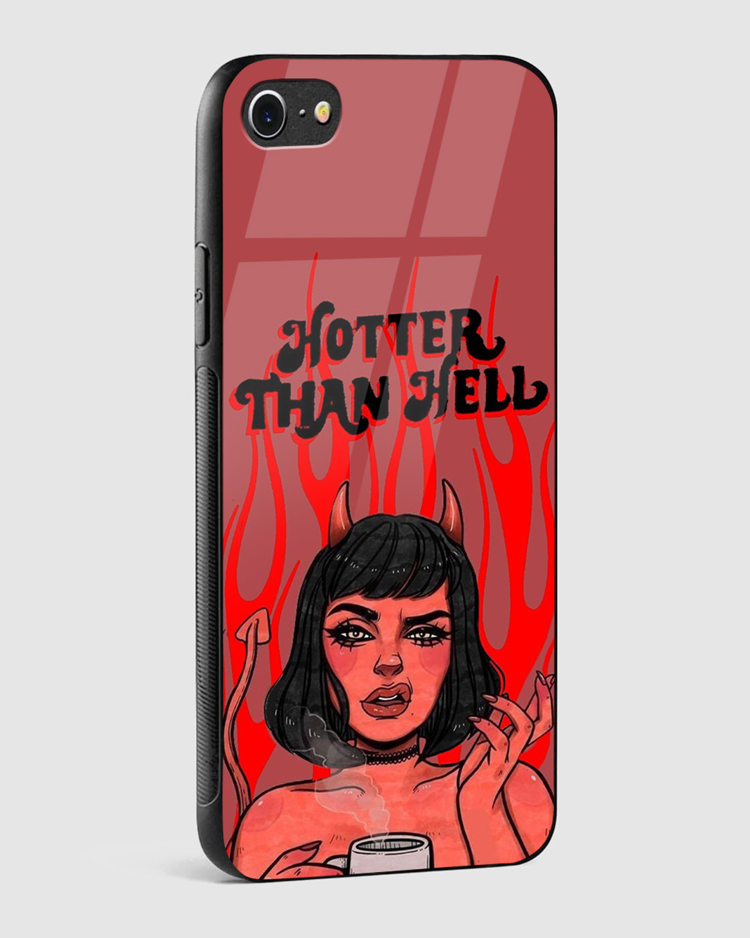 Shop Hotter Than Hell Premium Glass Case for Apple iPhone SE 2020-Back