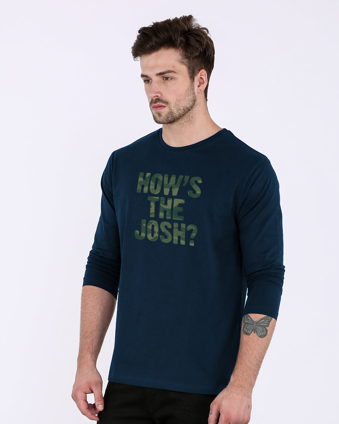 Shop How's The Josh Full Sleeve T-Shirt-Back