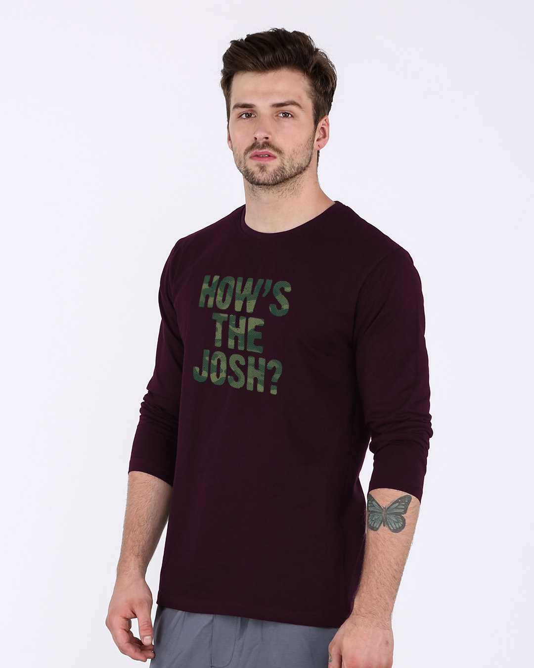 Shop How's The Josh Full Sleeve T-Shirt-Back
