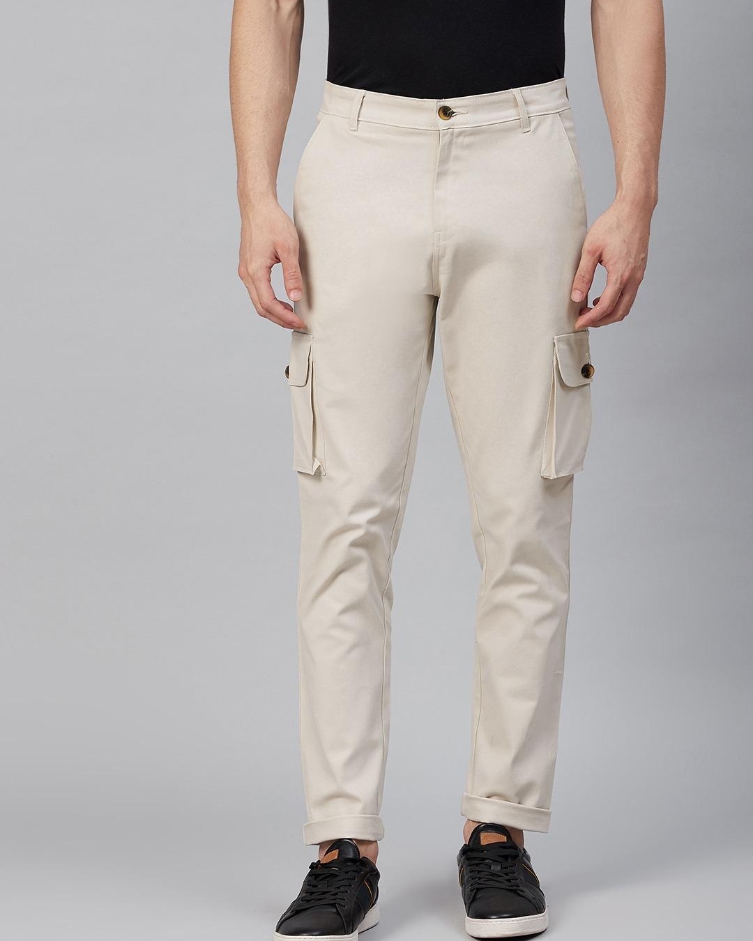 Buy Men's Beige Slim Fit Trousers for Men Beige Online at Bewakoof