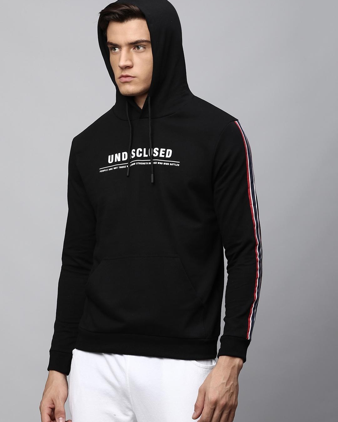 Shop Men's Black Undisclosed Typography Hoodie Sweatshirt-Back