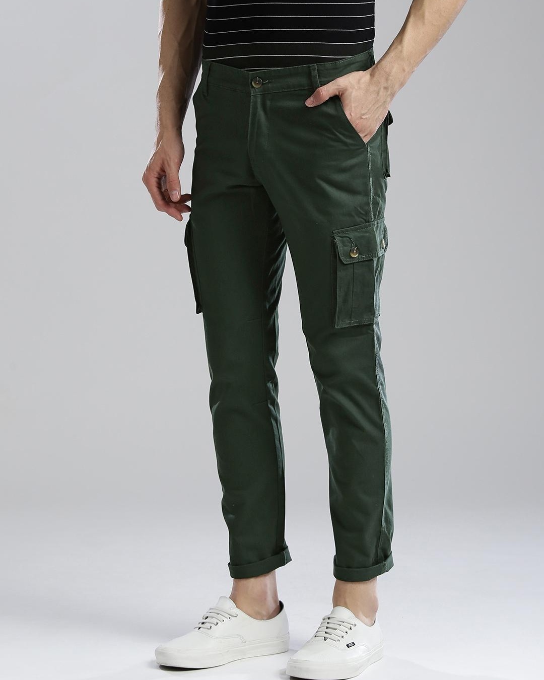 Buy Hubberholme Green Slim Fit Cargos for Mens Online @ Tata CLiQ