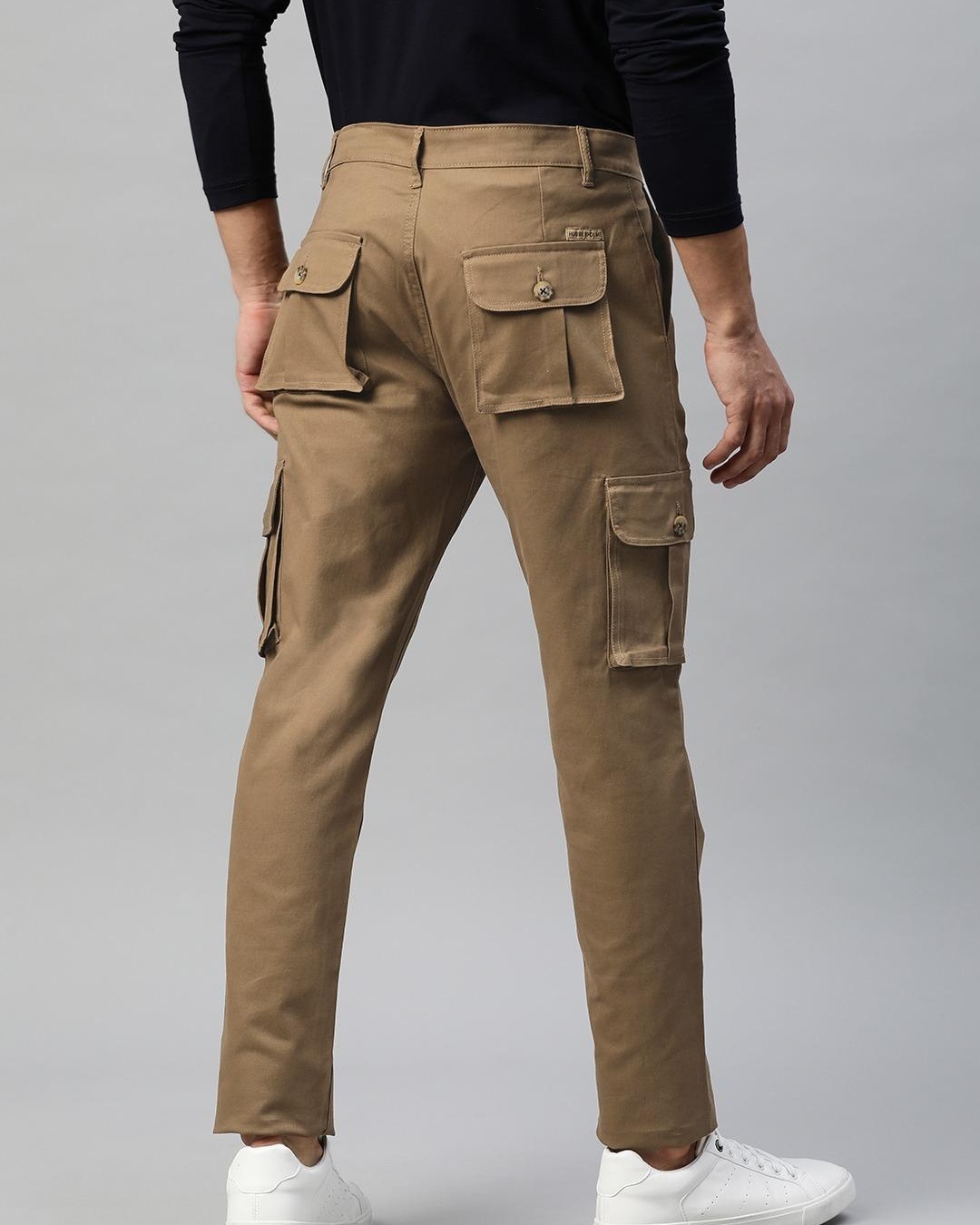 Buy Mid-Rise Flat-Front Cargo Pants Online at Best Prices in India -  JioMart.