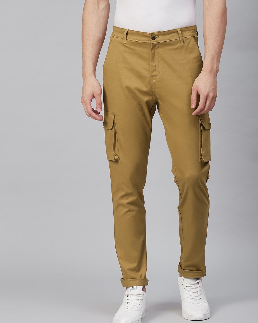 Buy Hubberholme Men Off White Slim Fit Solid Chinos - Trousers for Men  2235414 | Myntra