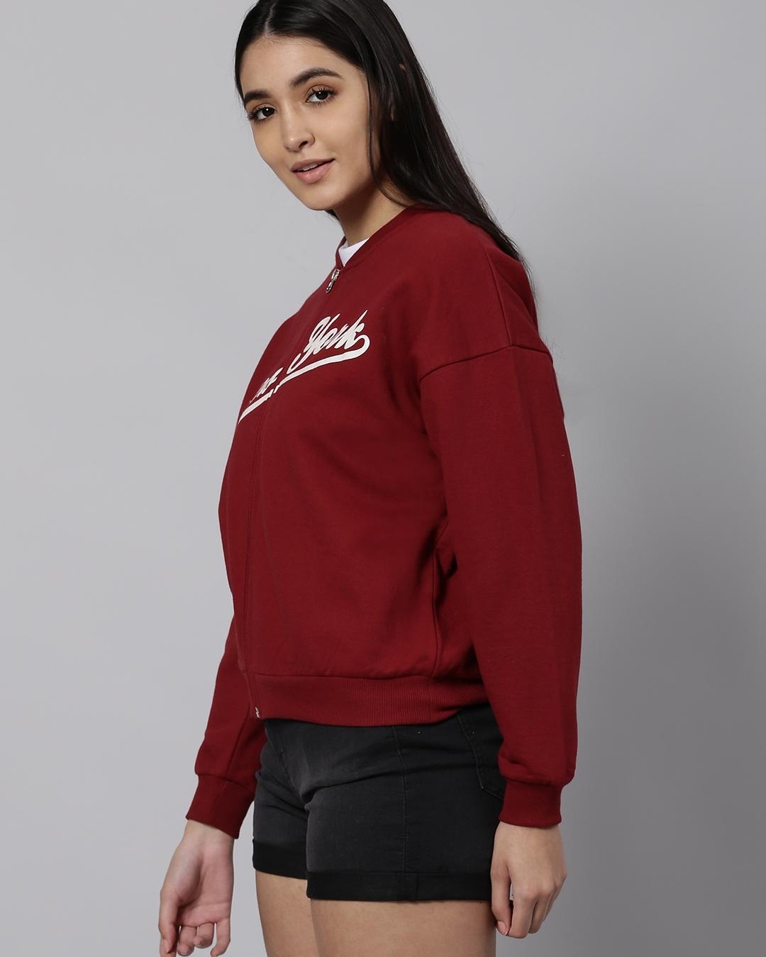 Shop Women's Maroon New York Typography Sweatshirt-Back