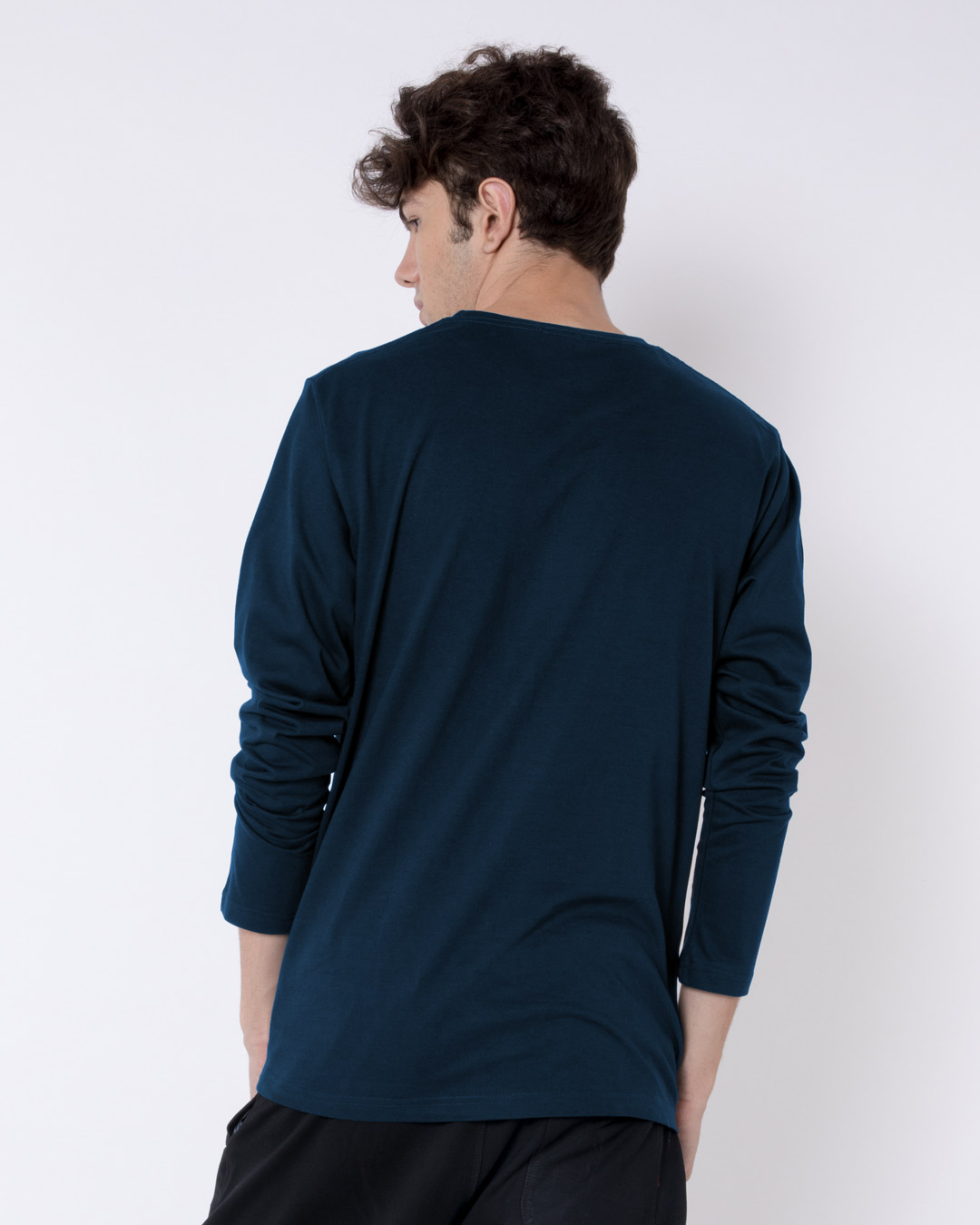 Shop HUD Full Sleeve T-Shirt Navy Blue (AVL) (GID)-Back