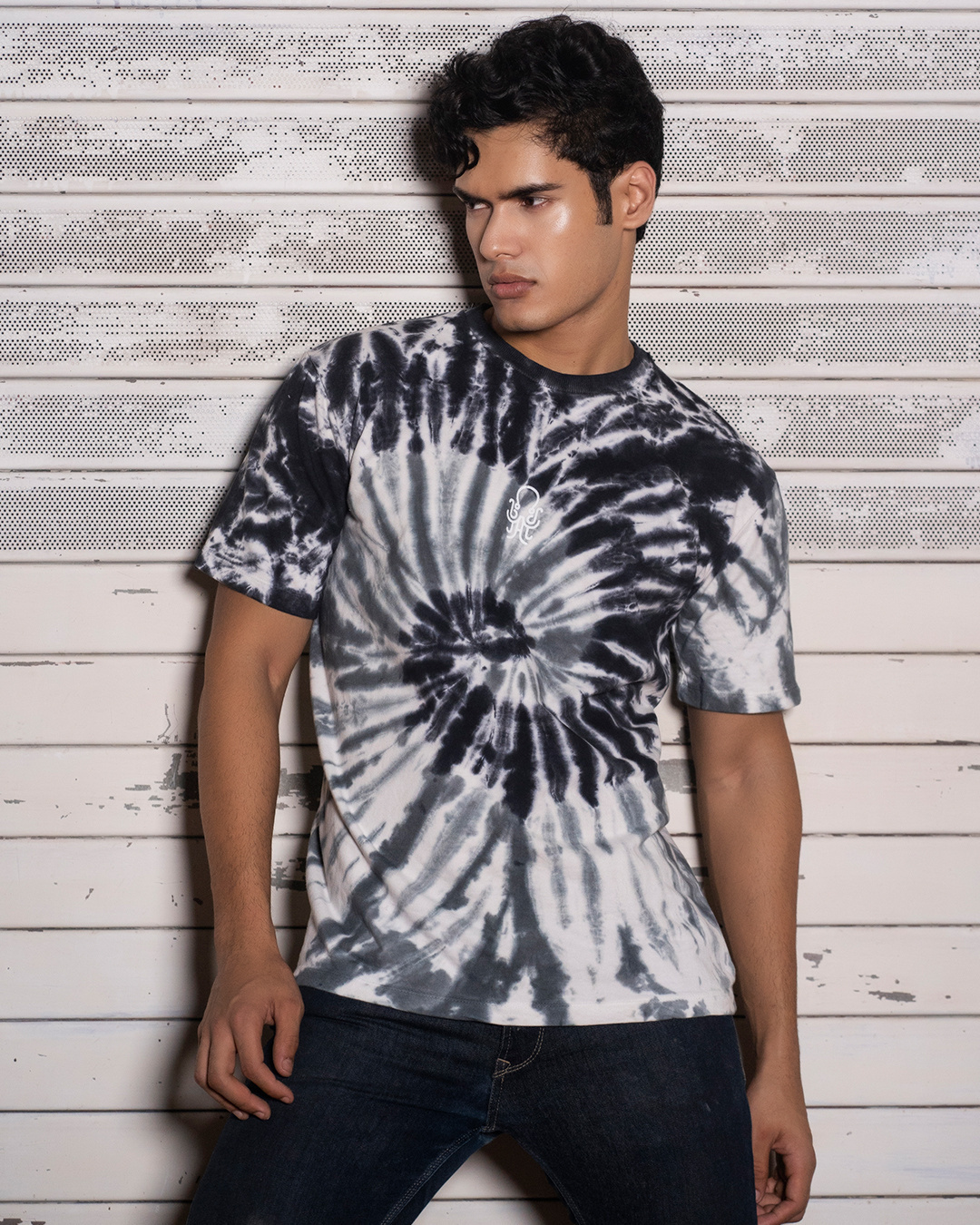 Shop Tie Dye Unisex Black Tee   Pack Of 1-Back