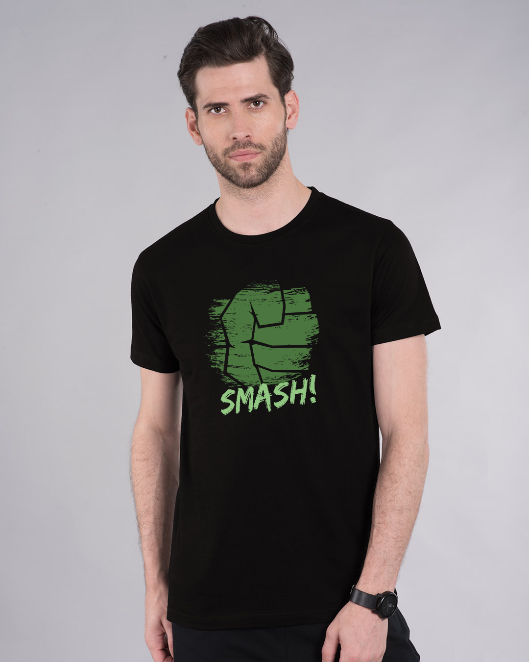 Shop Hulk Fist Half Sleeve T-Shirt (AVEGL)-Back