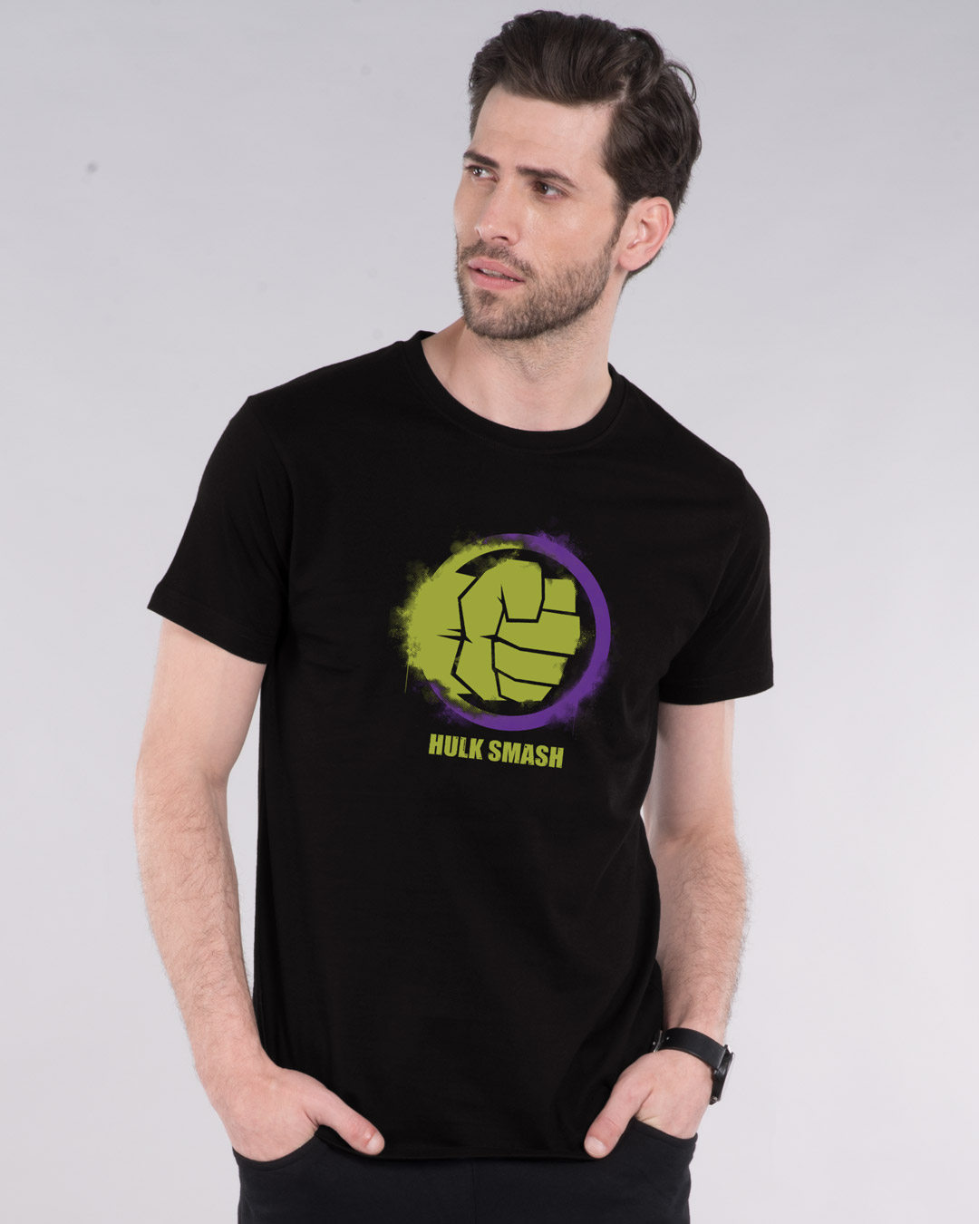Shop Hulk Is Smashing Half Sleeve T-Shirt (AVL)-Back