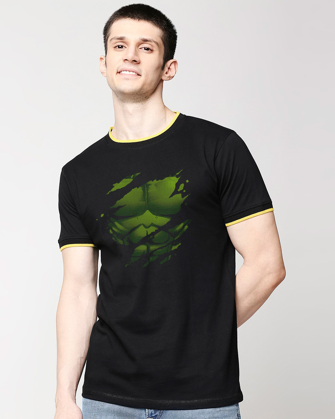 Buy HULK TORN (AVL) Round Neck Varsity T-Shirt Online at Bewakoof