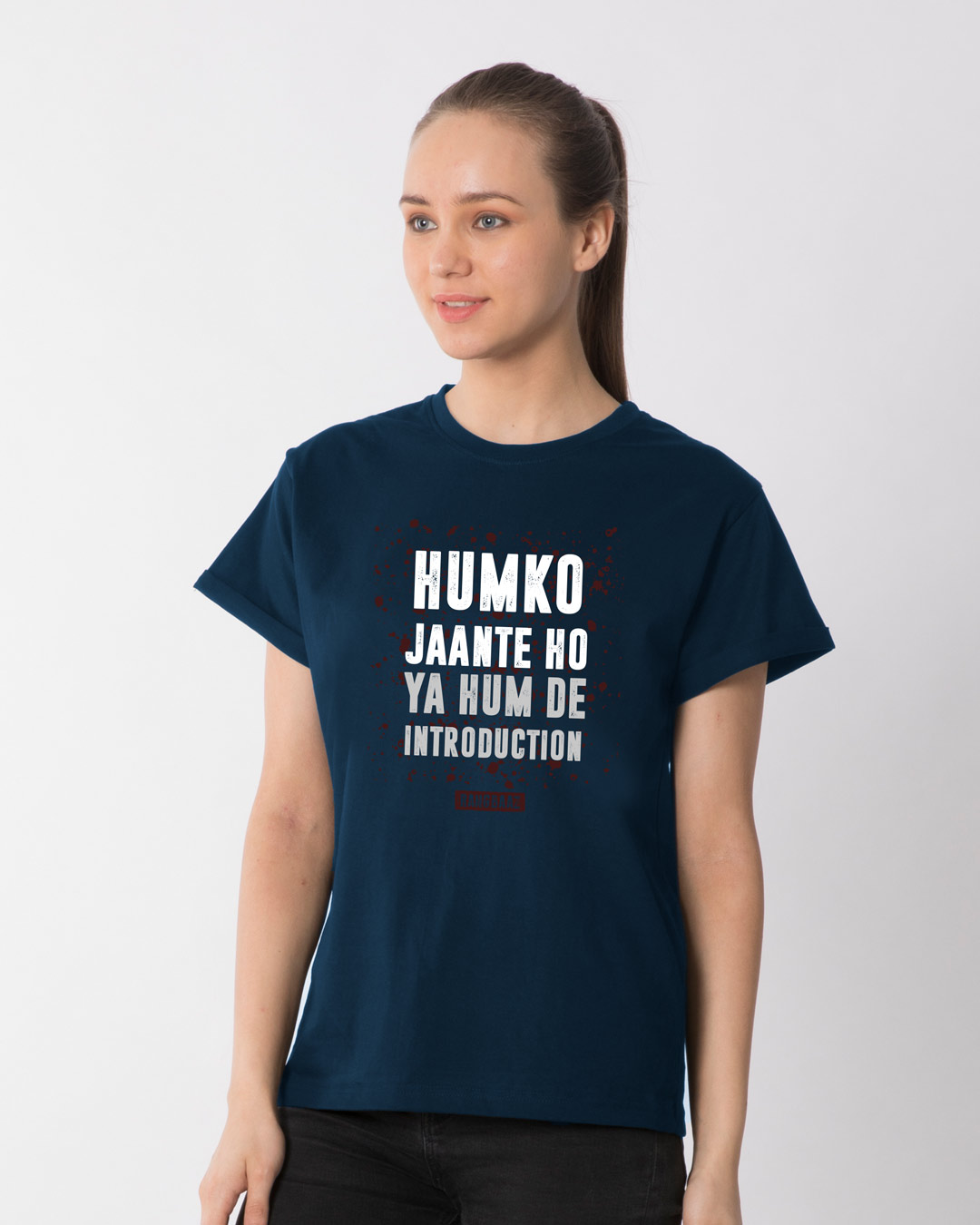 Shop Humko Jaante Ho Boyfriend T-Shirt-Back