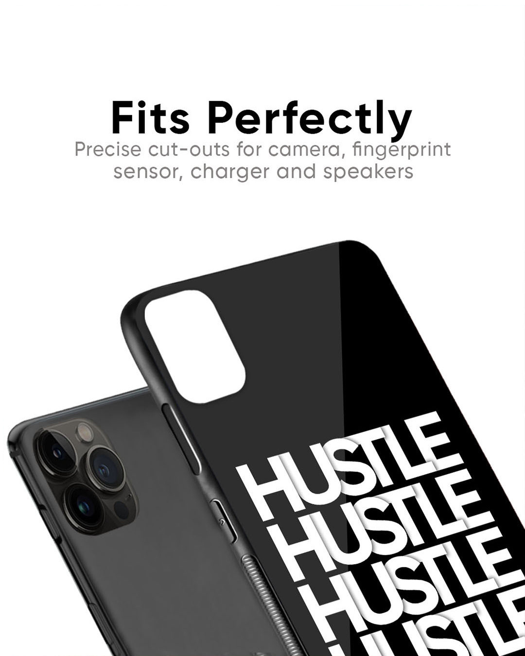 Shop Hustle Bustle Premium Glass Case for Apple iPhone 13 (Shock Proof, Scratch Resistant)-Back