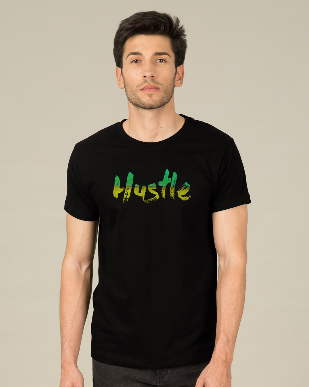 Shop Hustle Gradient Half Sleeve T-Shirt-Back