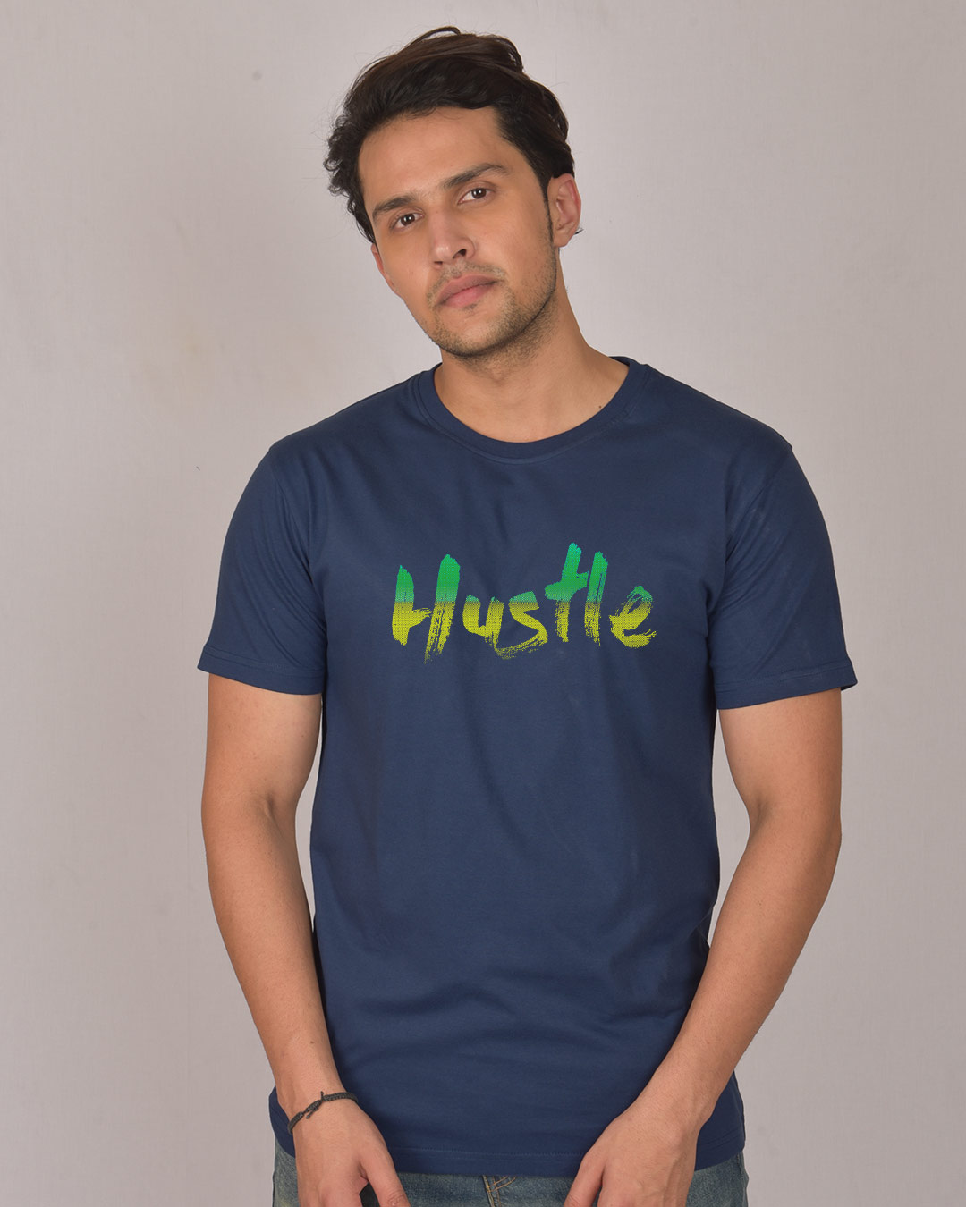Shop Hustle Gradient Half Sleeve T-Shirt-Back
