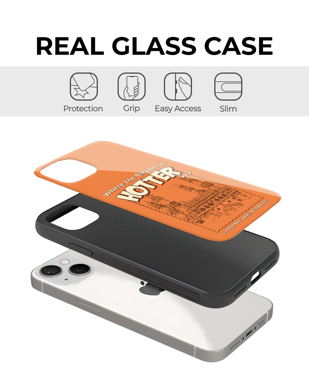 Shop Hyderabadi Heat Premium Glass Cover for Apple iPhone 14-Back