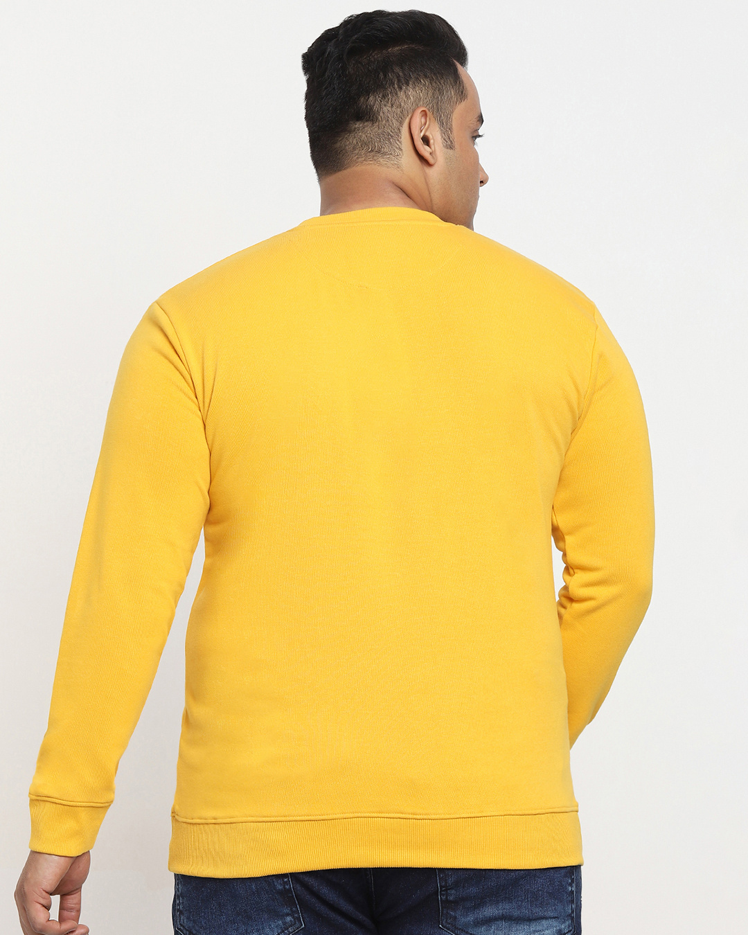 Shop Men's Yellow I Am Lazy Minion Graphic Printed Plus Size Sweatshirt-Back