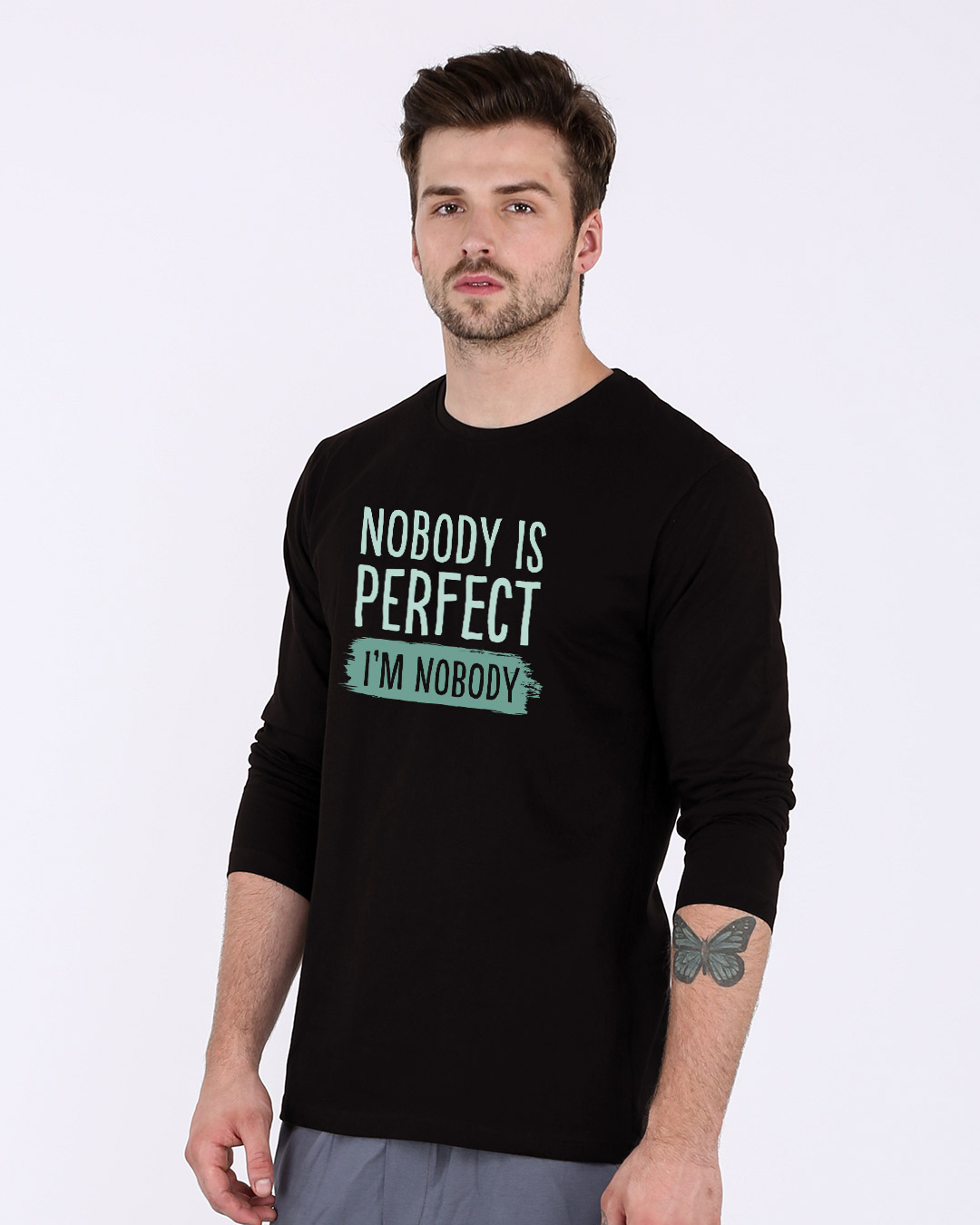 Shop I Am Nobody Full Sleeve T-Shirt-Back